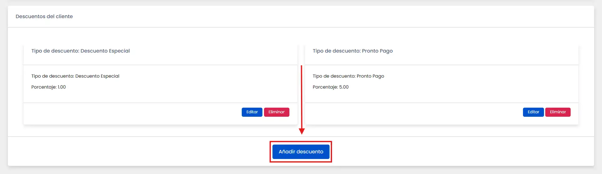 Boton Añadir Descuento mostrado