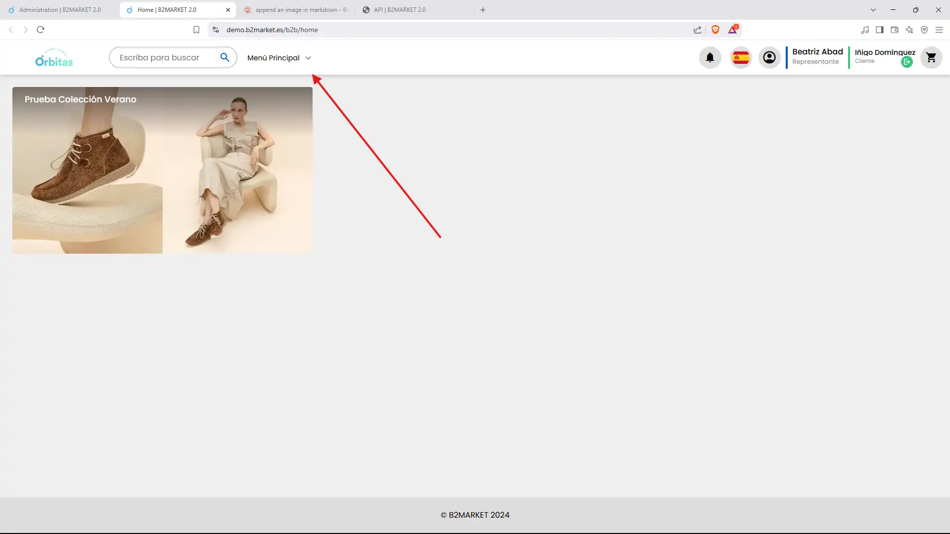 Seleccionar Menú principal