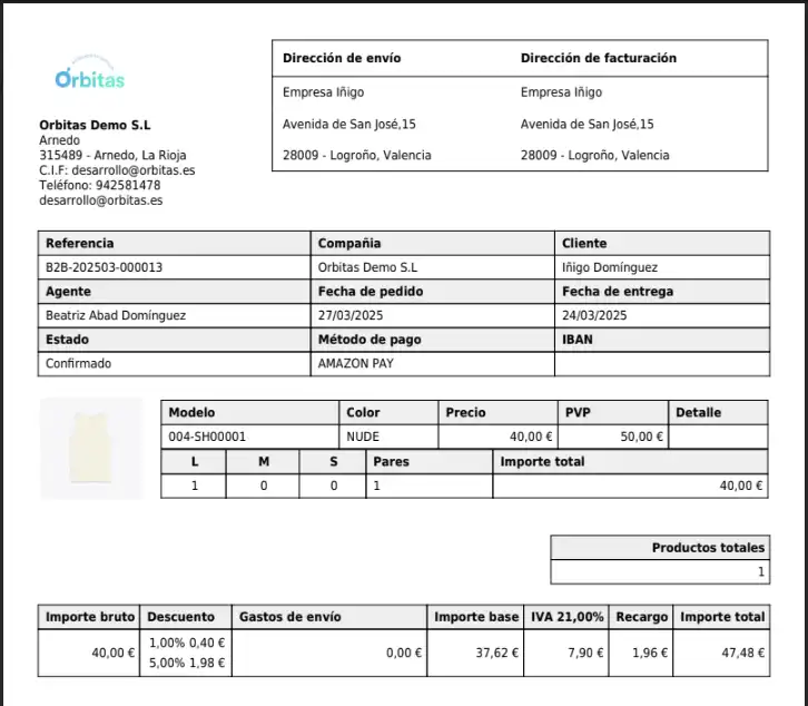 Email formato factura