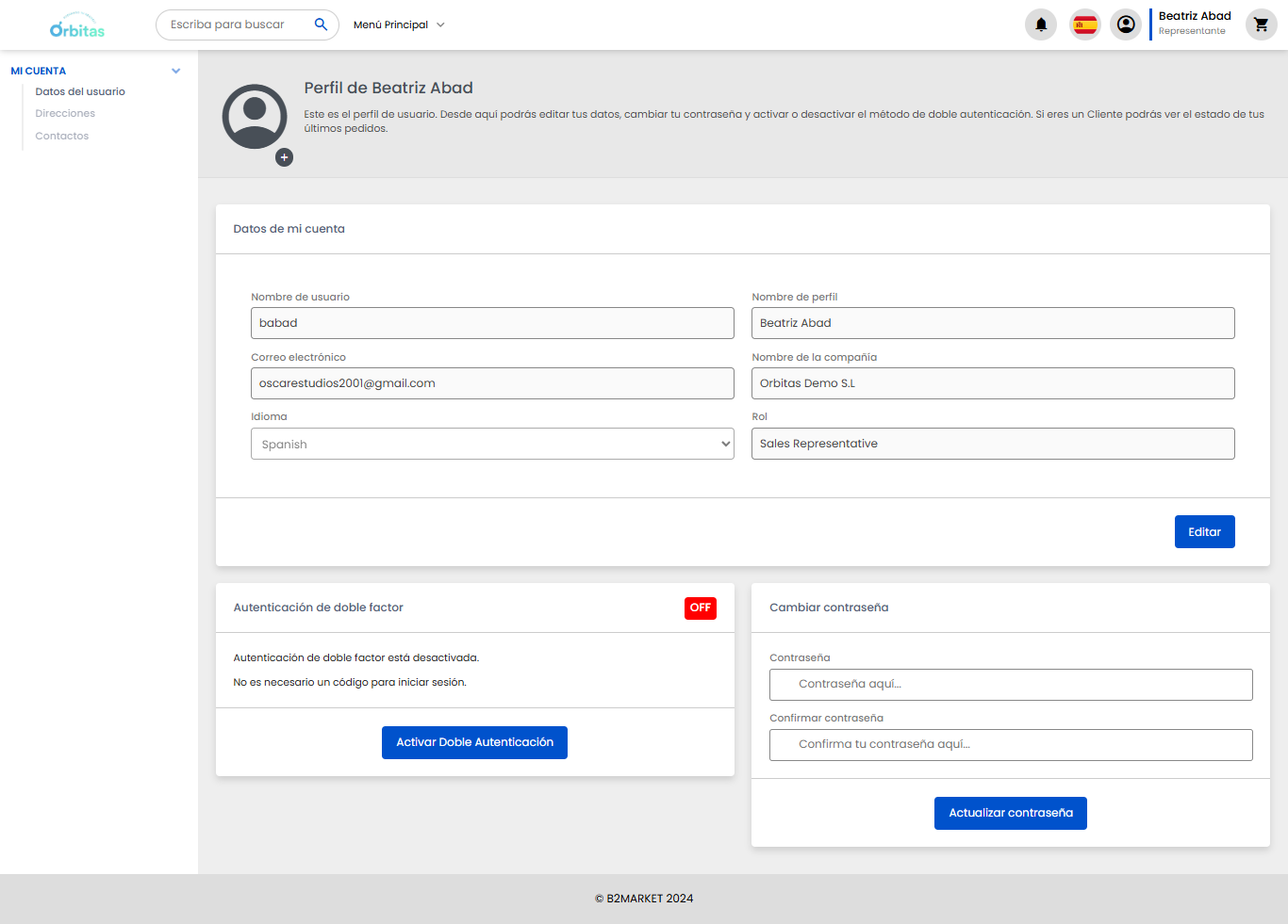 Pantalla Administrador